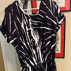 Super soft black tie dye romper, XL